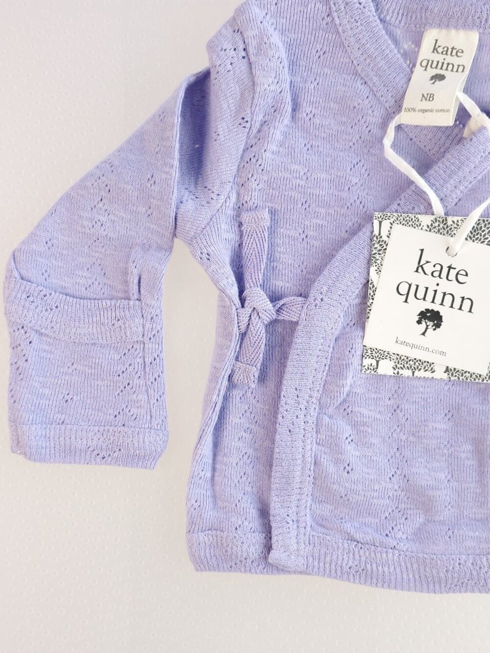 Kate Quinn Newborn Organic Cotton Top and Pants with Matching Swaddle Lavender